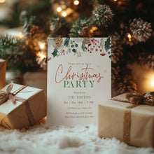 Load image into Gallery viewer, 2033 Christmas Dinner Winter Holiday Party Invite, Digital Download, Friendsmas Invitation Editable Template