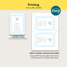 Load image into Gallery viewer, 0501 blue dove baptism invitation template