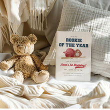 Load image into Gallery viewer, 0314 red rookie of the year birthday invitation template