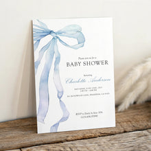 Load image into Gallery viewer, Corjl editable blue bow invitation 2014