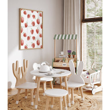 Load image into Gallery viewer, Watercolor whimsical red strawberry art print 07-276