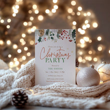 Load image into Gallery viewer, 2033 Christmas Dinner Winter Holiday Party Invite, Digital Download, Friendsmas Invitation Editable Template