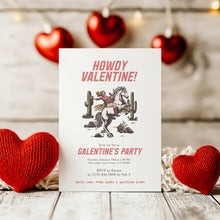 Load image into Gallery viewer, 0801 Western Cowgirl Howdy Galentine Invite, Valentines Day Girls Night Out, digital download, editable template