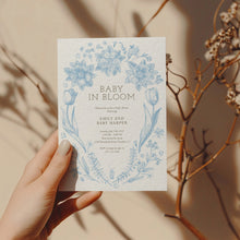 Load image into Gallery viewer, Corjl editable blue tolie de jouy baby in bloom 2015