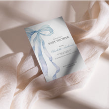 Load image into Gallery viewer, Corjl editable blue bow invitation 2014