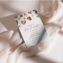 Load image into Gallery viewer, 0326 Strawberry berry four Invite, Editable Girl 4th Birthday Template, Digital Download