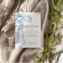 Load image into Gallery viewer, Corjl editable blue bow invitation 2014
