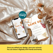 Load image into Gallery viewer, Basketball 6th Birthday Invitation, Game On Basketball Party Invite Template, Editable Corjl 0333