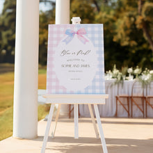 Load image into Gallery viewer, Blue or pink gender reveal baby shower welcome sign template 2014