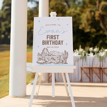 Load image into Gallery viewer, Wildest One in the West Welcome Sign Boy Cowboy Birthday Western Party Sign Editable Template 0336