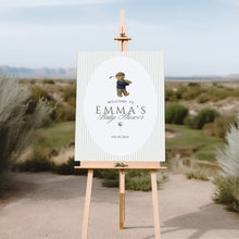 Load image into Gallery viewer, Golf Baby Shower Welcome Sign Teddy Bear Preppy New to the Club Editable Template 2041