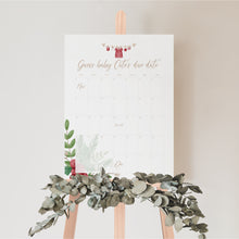Load image into Gallery viewer, 2029 Winter baby shower due date calendar, guess the arrival, baby shower game, digital download, editable template