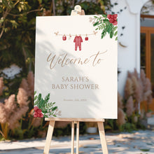 Load image into Gallery viewer, 2029 Winter Baby Shower Welcome Sign: Christmas Holiday Decor (Digital Download)