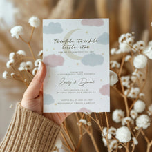Load image into Gallery viewer, Corjl editable Twinkle twinkle gender reveal invitation template 2014