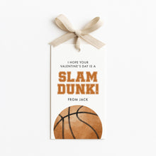 Load image into Gallery viewer, 08012 Slam Dunk Gift Tag Template, Sports Basketball Valentine Favor, Digital Download
