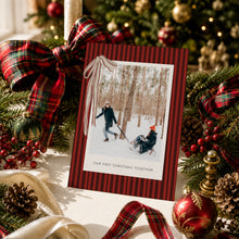 Load image into Gallery viewer, First Christmas Together Photo Card | Editable Ribbon Holiday Template 0809