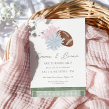 Load image into Gallery viewer, 0325 Cheer & Football Joint Birthday Invitation, Twin Siblings Sports Invite, Digital Download Template