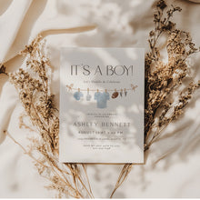 Load image into Gallery viewer, 2032 Blue It's a Boy American Football Invite, Editable Template for Sports Baby Shower, Digital Download