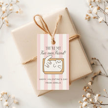Load image into Gallery viewer, 08012 You're My Furever Friend Valentine's cat tag template For Kids (Digital Download)