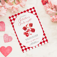 Load image into Gallery viewer, 0801 Galentine Girls Night Party Invite, Valentines ladies Party, Editable Template, Digital Download