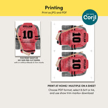 Load image into Gallery viewer, Red Hockey Jersey Birthday Invitation Template for Boys, Watercolor Sports Birthday Invite 0335