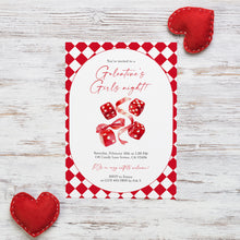 Load image into Gallery viewer, 0801 Galentine Girls Night Party Invite, Valentines ladies Party, Editable Template, Digital Download
