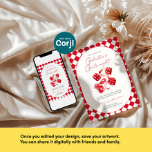 Load image into Gallery viewer, 0801 Galentine Girls Night Party Invite, Valentines ladies Party, Editable Template, Digital Download