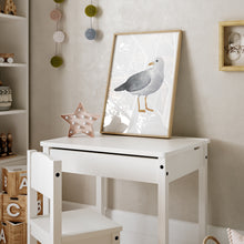 Load image into Gallery viewer, Coastal watercolor seagull art print 07-119