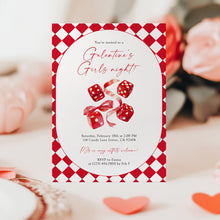 Load image into Gallery viewer, 0801 Galentine Girls Night Party Invite, Valentines ladies Party, Editable Template, Digital Download