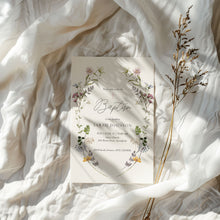 Load image into Gallery viewer, 0501 wild flower baptism invitation template