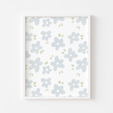 Load image into Gallery viewer, Watercolor whimsical blue daisy art print 07-276
