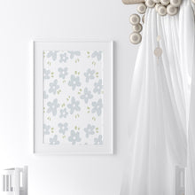 Load image into Gallery viewer, Watercolor whimsical blue daisy art print 07-276