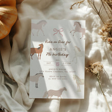 Load image into Gallery viewer, Horse Birthday Invitation Ride On Over Pony Party Cowgirl Western Editable Template 0336