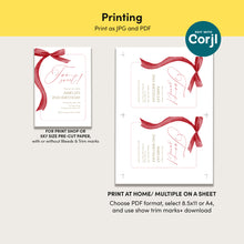 Load image into Gallery viewer, Red Bow Two Sweet 2nd Birthday Invitation, Editable Template, Digital download 0324