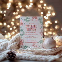 Load image into Gallery viewer, 2033 Whimsical Favorite things Christmas Gift Exchange Party Invite, Digital download, Editable Template