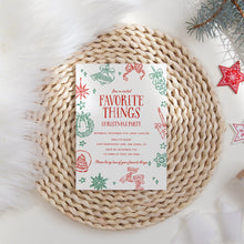 Load image into Gallery viewer, 2033 Whimsical Favorite things Christmas Gift Exchange Party Invite, Digital download, Editable Template