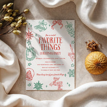 Load image into Gallery viewer, 2033 Whimsical Favorite things Christmas Gift Exchange Party Invite, Digital download, Editable Template