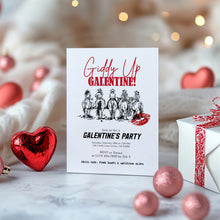 Load image into Gallery viewer, 0801 Western Cowgirl Giddy Up Galentine Invite, Valentines Girls Night Out, digital download, editable template