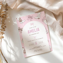 Load image into Gallery viewer, Pink Cowgirl Birthday Invitation Coquette Bow 6th Birthday Western Editable Template 0336