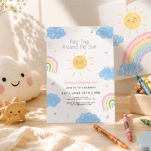 Load image into Gallery viewer, First Trip Around the Sun Birthday Invitation Editable 0339