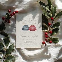 Load image into Gallery viewer, 2029 Winter Twins Baby Shower Invitation: Christmas Holiday Theme (Digital Download)