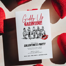 Load image into Gallery viewer, 0801 Western Cowgirl Giddy Up Galentine Invite, Valentines Girls Night Out, digital download, editable template