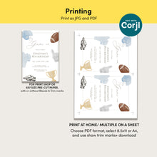 Load image into Gallery viewer, 0325 Blue Game On Football Birthday Invite, Printable Sports Party Invite, Editable Template, Digital download