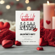 Load image into Gallery viewer, 0801 Western Cowgirl Giddy Up Galentine Invite, Valentines Girls Night Out, digital download, editable template