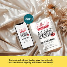 Load image into Gallery viewer, 0801 Western Cowgirl Giddy Up Galentine Invite, Valentines Girls Night Out, digital download, editable template