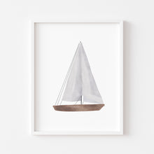 Load image into Gallery viewer, Coastal sea boat art print 07-119
