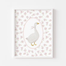 Load image into Gallery viewer, watercolor pink daisy with silly goose art print 07-276