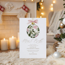 Load image into Gallery viewer, 2033 Merry & Bright Pink Ornament Christmas Party Invite, Winter Holiday Digital Download, Editable Template