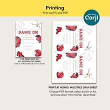 Load image into Gallery viewer, Red Game On Hockey Birthday Sports Party Invite, Editable Invitation for Boys 0335