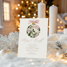 Load image into Gallery viewer, 2033 Merry & Bright Pink Ornament Christmas Party Invite, Winter Holiday Digital Download, Editable Template